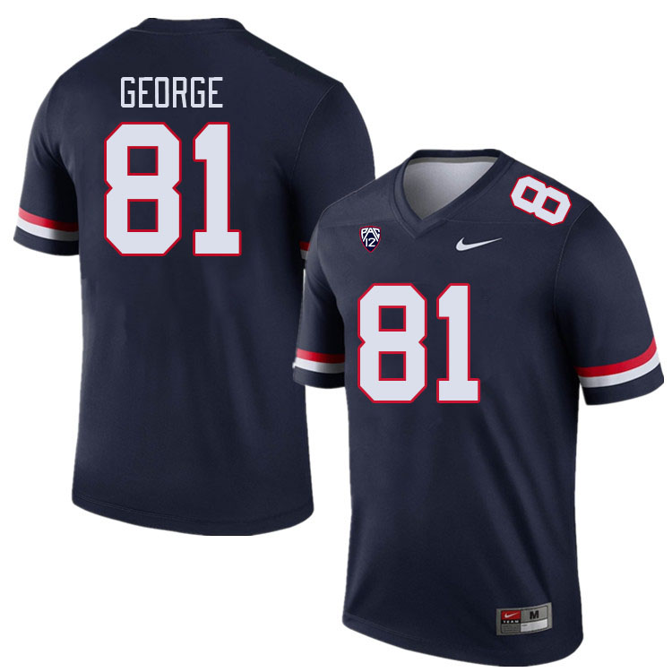 Men #81 Jake George Arizona Wildcats College Football Jerseys Stitched-Navy